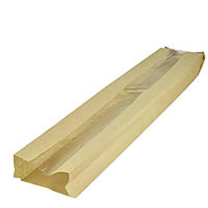 Бумажный пакет с прозрачной вставкой крафт 560х100х50 мм