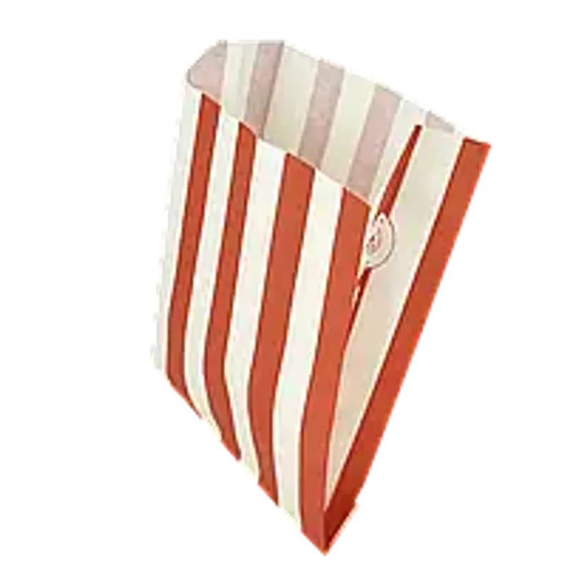 Паперовий пакет для нагетсів та фрі, жиростійкий 160х120х50 мм червоні полоски