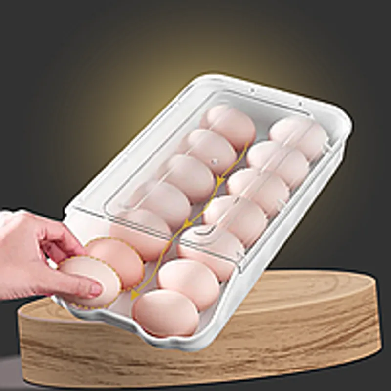 Лоток для зберігання яєць контейнер підставка на 14 шт., органайзер у холодильник