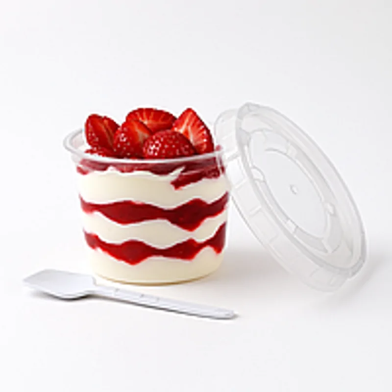 Стакани десертні з кришкою і ложкою 240 мл 50 шт - упаковка для десертів