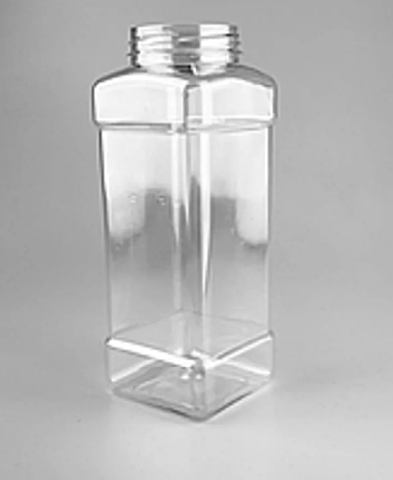 Банка пластиковая ПЭТ 1 л квадратная  без крышки в комплекте