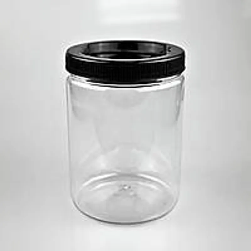 Пластиковая прозрачная банка 1,3 л ПРЕМИУМ (с крышкой в комплекте), 1 шт