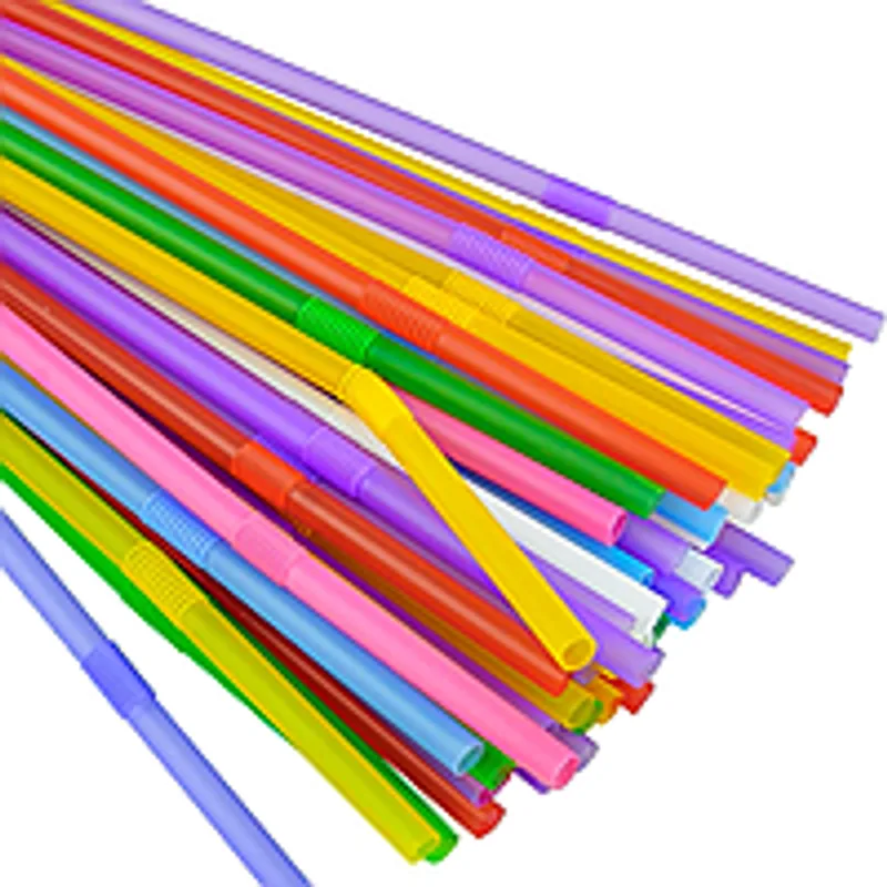 Трубочка для напоїв з коліном 210х4,8мм 200шт мікс - кольорів