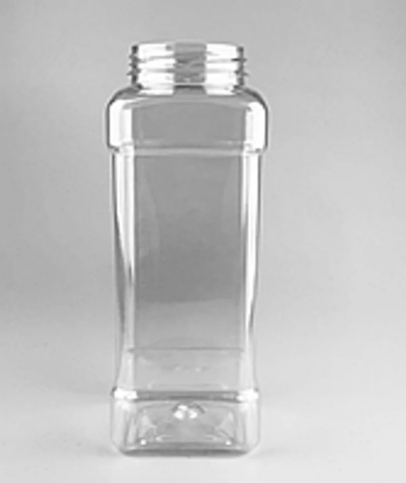 Банка пластиковая ПЭТ 1 л квадратная  без крышки в комплекте (2йсорт)