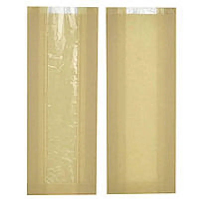 Пакетний пакет з прозорою вставкою крафт 370 x140 x50 мм