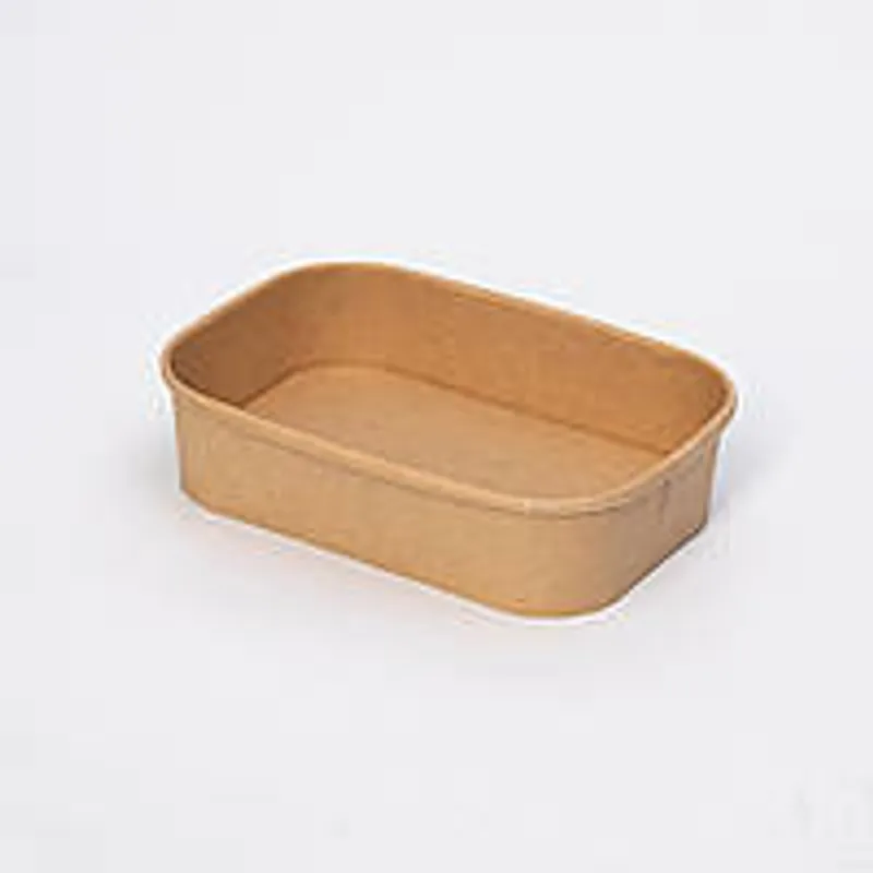 Прямокутна салатниця 500 мл 50шт, крафтовий салатник