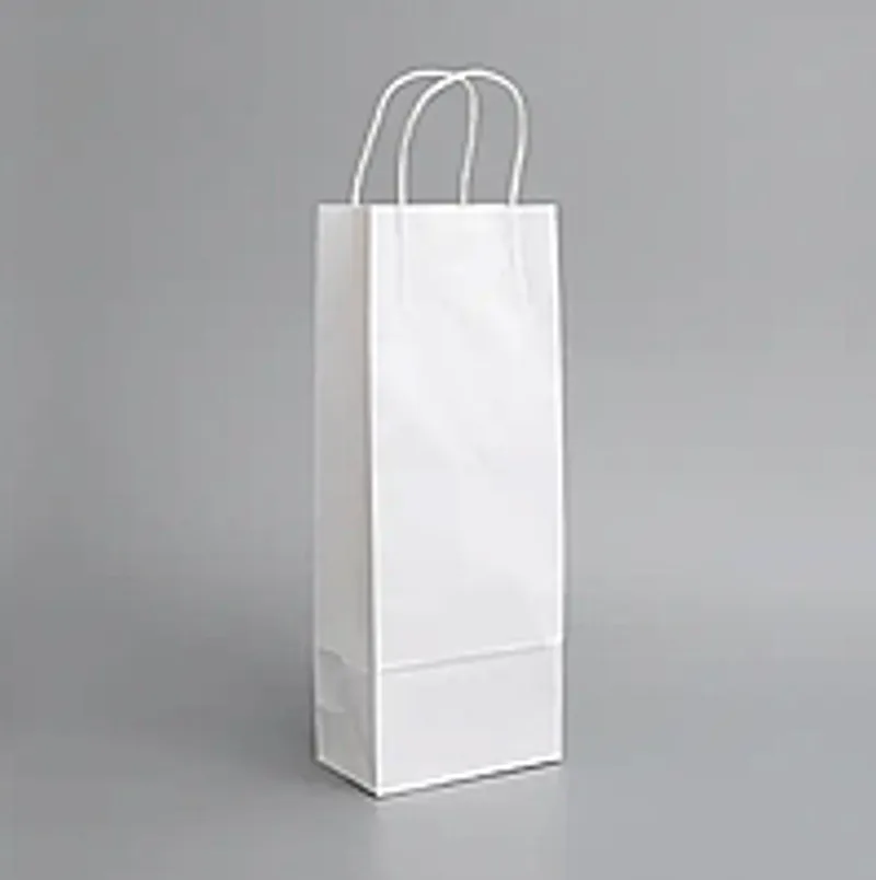Паперовий пакет для пляшок з ручками білий 150х90х400 мм (1/уп/100шт)