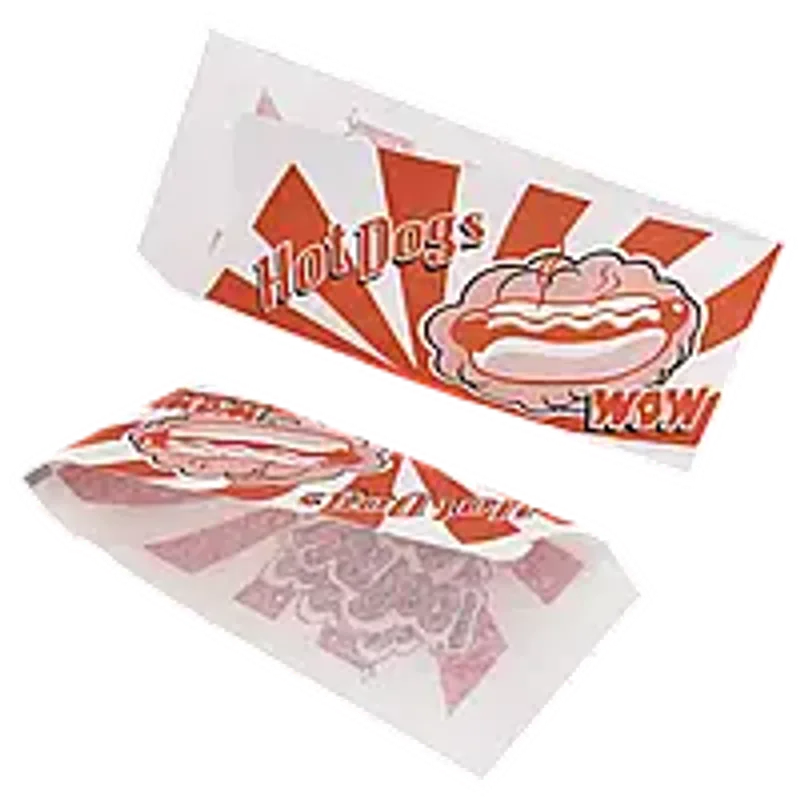 Бумажный пакет уголок Hot-Dogs WOW 190х85 мм