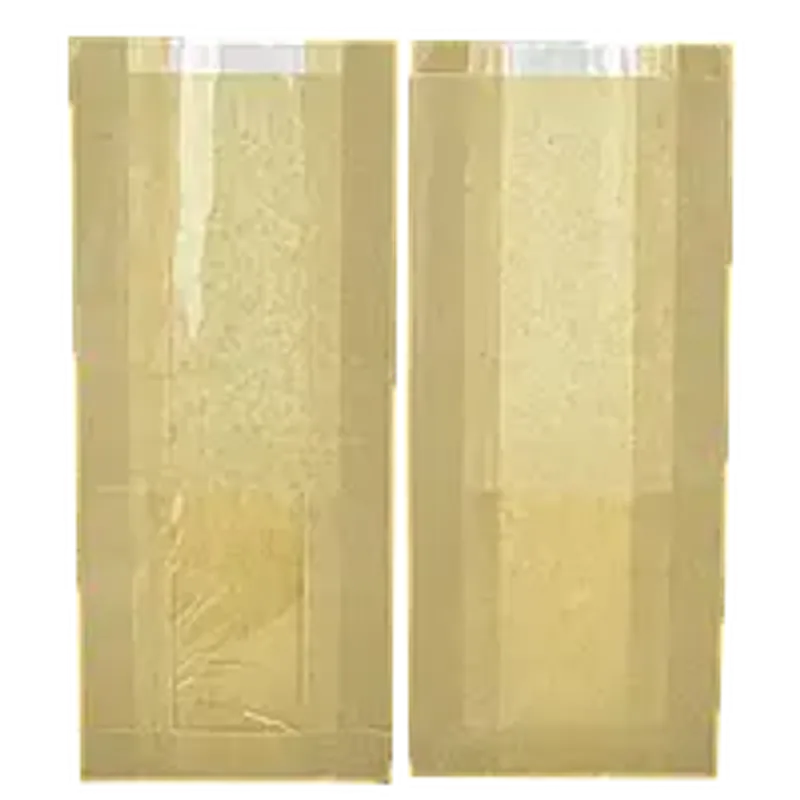 Паперовий пакет з прозорою вставкою крафт 240х120х50/40 мм