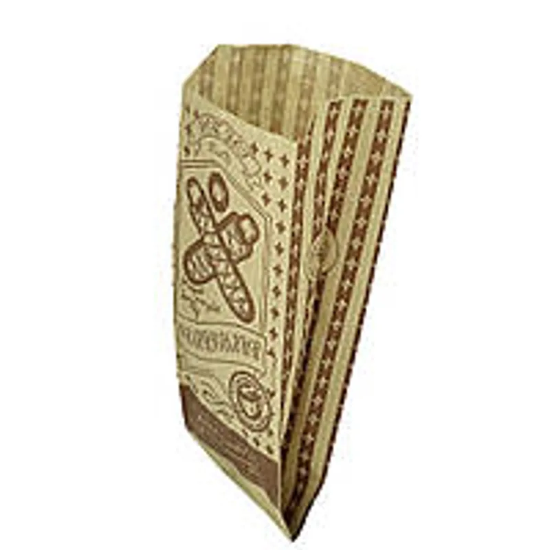 Бумажный пакет для французких хот-догов крафт 160х70х40 мм