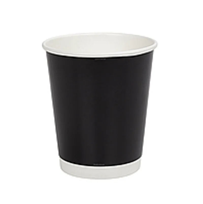 Стакан паперовий двошаровий чорний "Double black" 180 мл