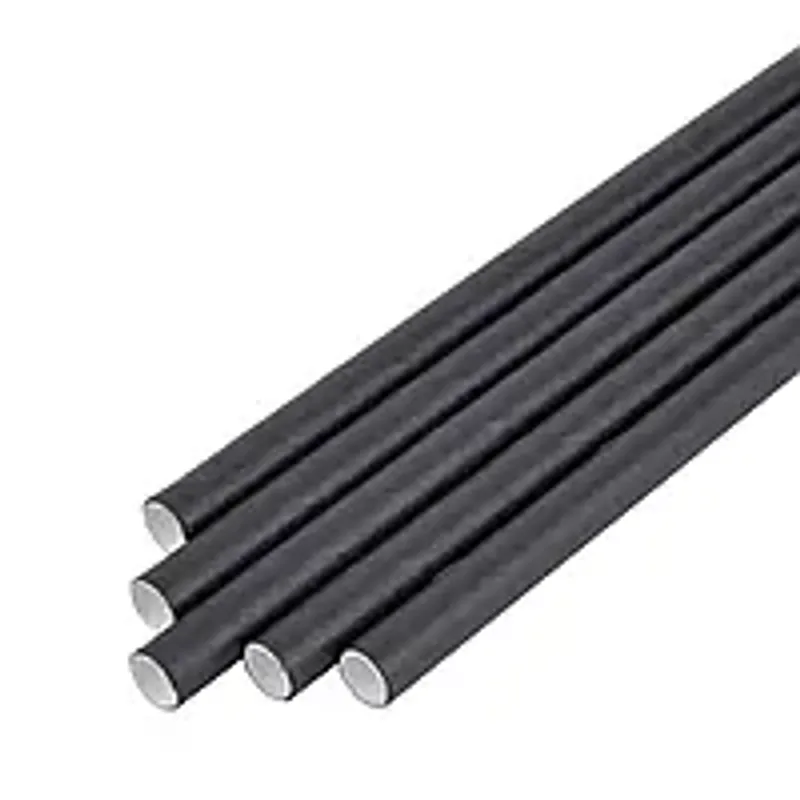 Бумажные трубочки для напитков, 6 мм x 197 мм, черный, 100 шт.