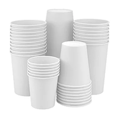 Белые стаканы однослойные