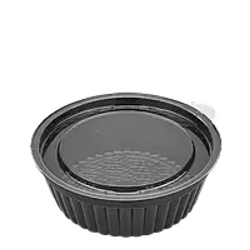 Соусница пластиковая, емкость для холодных блюд 120 мл черный (РЕТ)