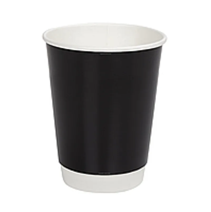 Стакан паперовий двошаровий чорний "Double black" 350 мл, преміум якість