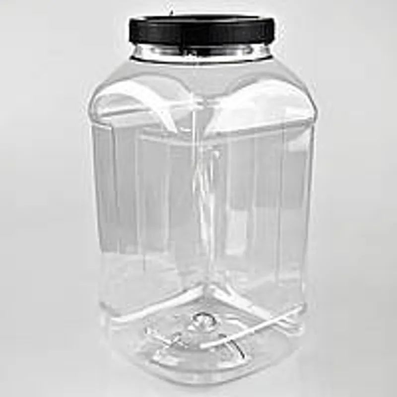 Пластиковая банка 5 л с черной крышкой  110 мм, банка для сыпучих