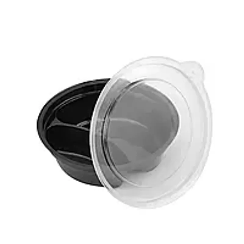 Соусник черный на две секции с крышкой пластиковый 120 мл (1/уп/50/шт)