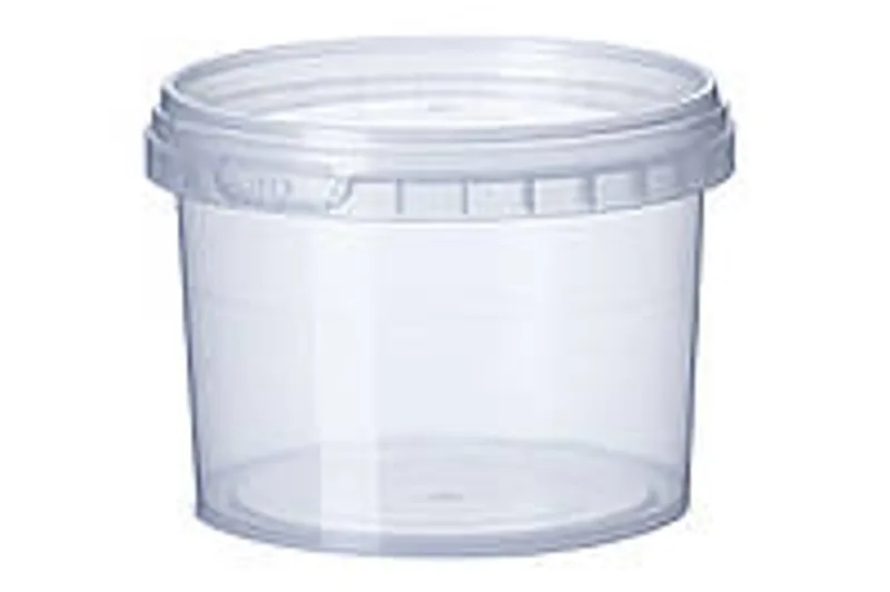 Ємність з кришкою 350 мл, cтакан - відро без ручки кругле, пластикові ємність, тара